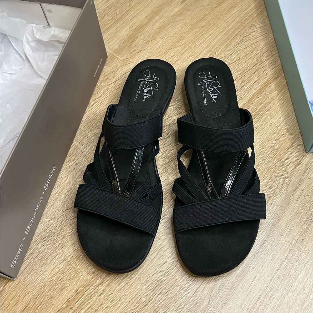 Life Stride Black Women's Slide Sandals